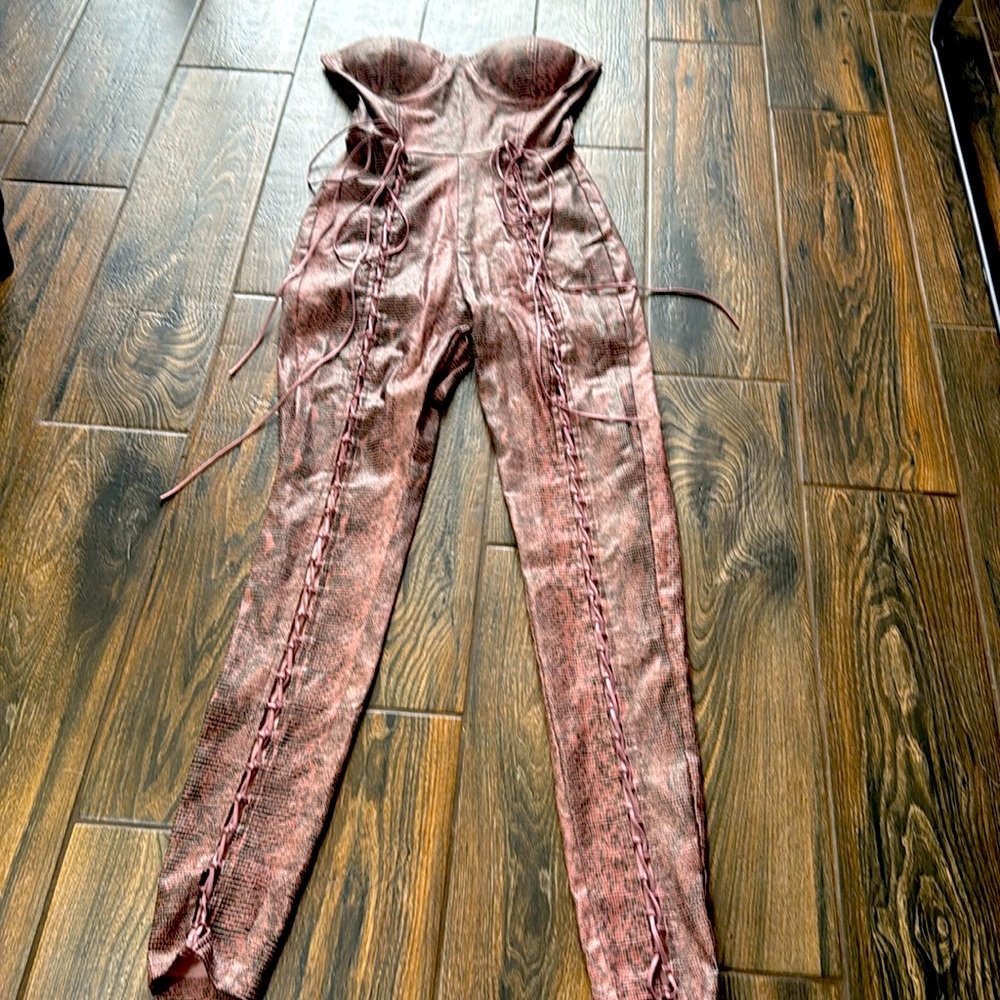 Juniors Fashion Nova strapless pant jumpsuit